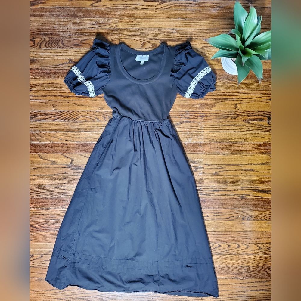 Cleobella Selman Organic Cotton Black Modi Dress Size M - Picture 7 of 13